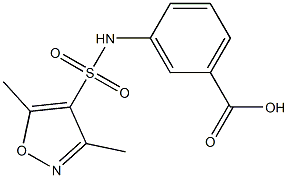 3-[(3,5-dimethyl-1,2-oxazole-4-)sulfonamido]benzoic acid Struktur