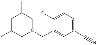 3-[(3,5-dimethylpiperidin-1-yl)methyl]-4-fluorobenzonitrile Struktur