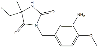 3-[(3-amino-4-methoxyphenyl)methyl]-5-ethyl-5-methylimidazolidine-2,4-dione Struktur