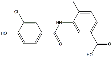 3-[(3-chloro-4-hydroxybenzene)amido]-4-methylbenzoic acid Struktur