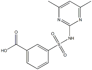 3-[(4,6-dimethylpyrimidin-2-yl)sulfamoyl]benzoic acid Struktur