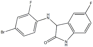 3-[(4-bromo-2-fluorophenyl)amino]-5-fluoro-2,3-dihydro-1H-indol-2-one Struktur