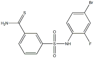 3-[(4-bromo-2-fluorophenyl)sulfamoyl]benzene-1-carbothioamide Struktur