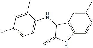 3-[(4-fluoro-2-methylphenyl)amino]-5-methyl-2,3-dihydro-1H-indol-2-one Struktur