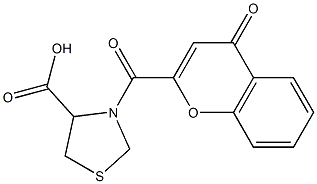 3-[(4-oxo-4H-chromen-2-yl)carbonyl]-1,3-thiazolidine-4-carboxylic acid Struktur