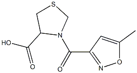 3-[(5-methyl-1,2-oxazol-3-yl)carbonyl]-1,3-thiazolidine-4-carboxylic acid Struktur