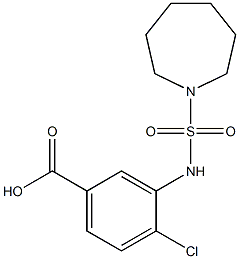 3-[(azepane-1-sulfonyl)amino]-4-chlorobenzoic acid Struktur