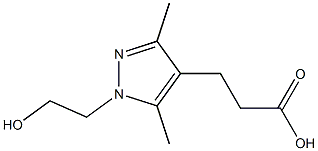 3-[1-(2-hydroxyethyl)-3,5-dimethyl-1H-pyrazol-4-yl]propanoic acid Struktur