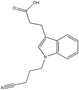 3-[1-(3-cyanopropyl)-1H-indol-3-yl]propanoic acid Struktur