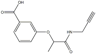 3-[1-(prop-2-yn-1-ylcarbamoyl)ethoxy]benzoic acid Struktur