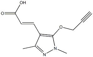 3-[1,3-dimethyl-5-(prop-2-yn-1-yloxy)-1H-pyrazol-4-yl]prop-2-enoic acid Struktur