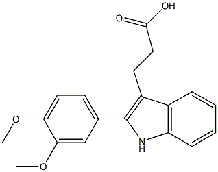 3-[2-(3,4-dimethoxyphenyl)-1H-indol-3-yl]propanoic acid Struktur