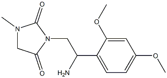 3-[2-amino-2-(2,4-dimethoxyphenyl)ethyl]-1-methylimidazolidine-2,4-dione Struktur