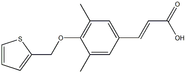 3-[3,5-dimethyl-4-(thiophen-2-ylmethoxy)phenyl]prop-2-enoic acid Struktur