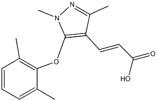 3-[5-(2,6-dimethylphenoxy)-1,3-dimethyl-1H-pyrazol-4-yl]prop-2-enoic acid Struktur