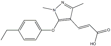 3-[5-(4-ethylphenoxy)-1,3-dimethyl-1H-pyrazol-4-yl]prop-2-enoic acid Struktur