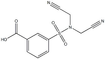 3-[bis(cyanomethyl)sulfamoyl]benzoic acid Struktur