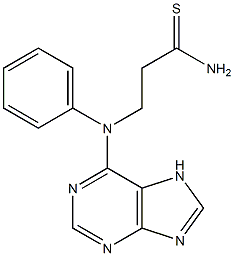 3-[phenyl(7H-purin-6-yl)amino]propanethioamide Struktur