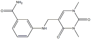 3-{[(1,3-dimethyl-2,4-dioxo-1,2,3,4-tetrahydropyrimidin-5-yl)methyl]amino}benzamide Struktur