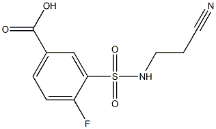 3-{[(2-cyanoethyl)amino]sulfonyl}-4-fluorobenzoic acid Struktur