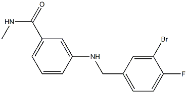 3-{[(3-bromo-4-fluorophenyl)methyl]amino}-N-methylbenzamide Struktur