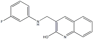 3-{[(3-fluorophenyl)amino]methyl}quinolin-2-ol Struktur