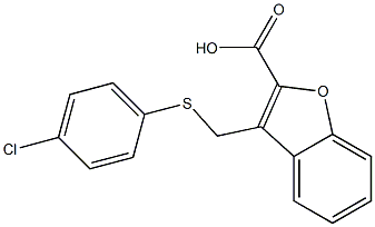 3-{[(4-chlorophenyl)sulfanyl]methyl}-1-benzofuran-2-carboxylic acid Struktur