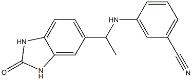 3-{[1-(2-oxo-2,3-dihydro-1H-1,3-benzodiazol-5-yl)ethyl]amino}benzonitrile Struktur