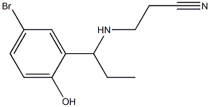 3-{[1-(5-bromo-2-hydroxyphenyl)propyl]amino}propanenitrile Struktur