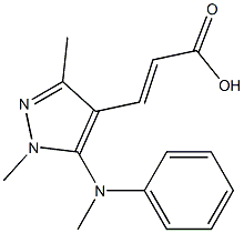 3-{1,3-dimethyl-5-[methyl(phenyl)amino]-1H-pyrazol-4-yl}prop-2-enoic acid Struktur