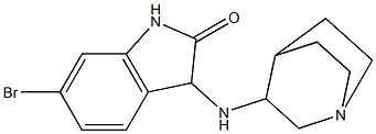 3-{1-azabicyclo[2.2.2]octan-3-ylamino}-6-bromo-2,3-dihydro-1H-indol-2-one Struktur