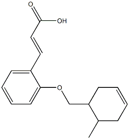 3-{2-[(6-methylcyclohex-3-en-1-yl)methoxy]phenyl}prop-2-enoic acid Struktur