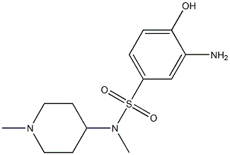 3-amino-4-hydroxy-N-methyl-N-(1-methylpiperidin-4-yl)benzene-1-sulfonamide Struktur