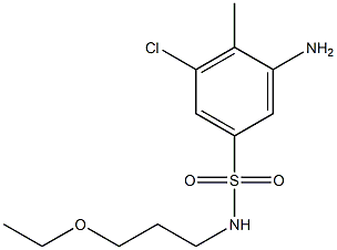 3-amino-5-chloro-N-(3-ethoxypropyl)-4-methylbenzene-1-sulfonamide Struktur