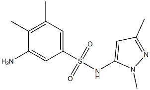 3-amino-N-(1,3-dimethyl-1H-pyrazol-5-yl)-4,5-dimethylbenzene-1-sulfonamide Struktur