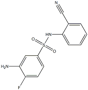 3-amino-N-(2-cyanophenyl)-4-fluorobenzene-1-sulfonamide Struktur