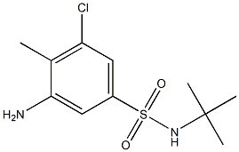 3-amino-N-tert-butyl-5-chloro-4-methylbenzene-1-sulfonamide Struktur