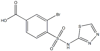 3-bromo-4-(1,3,4-thiadiazol-2-ylsulfamoyl)benzoic acid Struktur