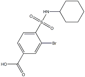 3-bromo-4-(cyclohexylsulfamoyl)benzoic acid Struktur