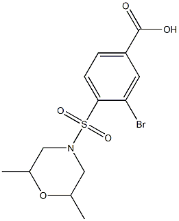 3-bromo-4-[(2,6-dimethylmorpholine-4-)sulfonyl]benzoic acid Struktur