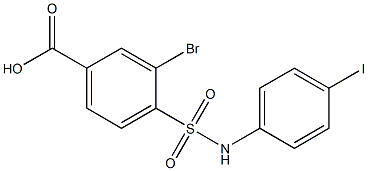 3-bromo-4-[(4-iodophenyl)sulfamoyl]benzoic acid Struktur