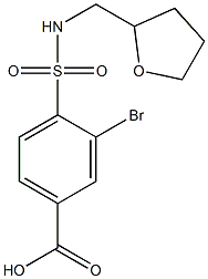 3-bromo-4-[(oxolan-2-ylmethyl)sulfamoyl]benzoic acid Struktur