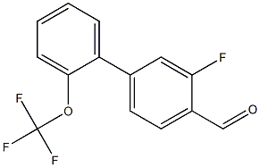 3-fluoro-2'-(trifluoromethoxy)-1,1'-biphenyl-4-carbaldehyde Struktur