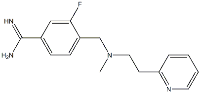 3-fluoro-4-({methyl[2-(pyridin-2-yl)ethyl]amino}methyl)benzene-1-carboximidamide Struktur