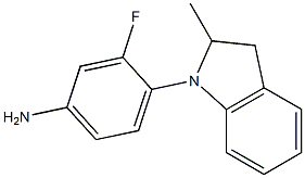 3-fluoro-4-(2-methyl-2,3-dihydro-1H-indol-1-yl)aniline Struktur