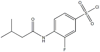 3-fluoro-4-(3-methylbutanamido)benzene-1-sulfonyl chloride Struktur