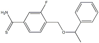 3-fluoro-4-[(1-phenylethoxy)methyl]benzenecarbothioamide Struktur