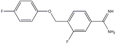 3-fluoro-4-[(4-fluorophenoxy)methyl]benzenecarboximidamide Struktur