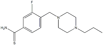 3-fluoro-4-[(4-propylpiperazin-1-yl)methyl]benzenecarbothioamide Struktur