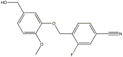 3-fluoro-4-[5-(hydroxymethyl)-2-methoxyphenoxymethyl]benzonitrile Struktur